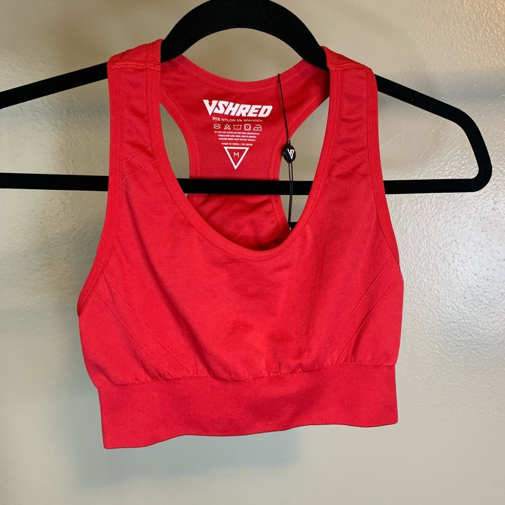Women’s VSHRED Seamless Flex Sports Bra Size:M Color:Red NWT
